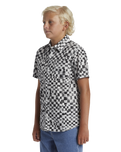 The Quiksilver Boys Boys Saturn Distort Shirt in Black Mercury