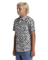 The Quiksilver Boys Boys Saturn Distort Shirt in Black Mercury