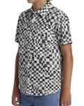 The Quiksilver Boys Boys Saturn Distort Shirt in Black Mercury