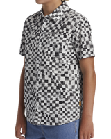 The Quiksilver Boys Boys Saturn Distort Shirt in Black Mercury