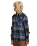 The Quiksilver Boys Boys Motherfly Classic Flannel Shirt in Estate Blue