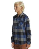 The Quiksilver Boys Boys Motherfly Classic Flannel Shirt in Estate Blue