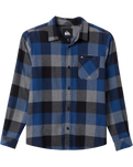 The Quiksilver Boys Boys Motherfly Classic Flannel Shirt in Estate Blue