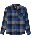 The Quiksilver Boys Boys Motherfly Classic Flannel Shirt in Estate Blue