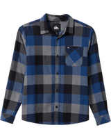 The Quiksilver Boys Boys Motherfly Classic Flannel Shirt in Estate Blue