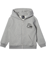 The Quiksilver Boys Boys Graphic Zip Hoodie in Light Grey Heather