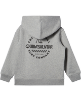 The Quiksilver Boys Boys Graphic Zip Hoodie in Light Grey Heather