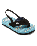 The Quiksilver Boys Boys Molokai Layback Toddler Flip Flops in Black, Blue & Blue