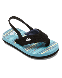 The Quiksilver Boys Boys Molokai Layback Toddler Flip Flops in Black, Blue & Blue