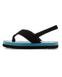 The Quiksilver Boys Boys Molokai Layback Toddler Flip Flops in Black, Blue & Blue