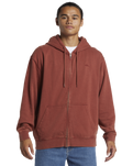 The Quiksilver Mens Salt Water Zip Hoodie in Henna