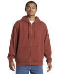 The Quiksilver Mens Salt Water Zip Hoodie in Henna