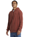 The Quiksilver Mens Salt Water Zip Hoodie in Henna