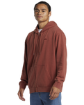 The Quiksilver Mens Salt Water Zip Hoodie in Henna