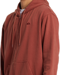 The Quiksilver Mens Salt Water Zip Hoodie in Henna