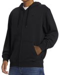 The Quiksilver Mens Salt Water Zip Hoodie in Black