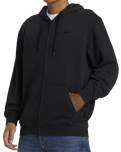 The Quiksilver Mens Salt Water Zip Hoodie in Black