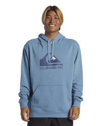 The Quiksilver Mens Big Logo Hoodie in Blue Shadow