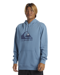 The Quiksilver Mens Big Logo Hoodie in Blue Shadow