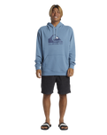 The Quiksilver Mens Big Logo Hoodie in Blue Shadow