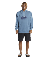 The Quiksilver Mens Big Logo Hoodie in Blue Shadow