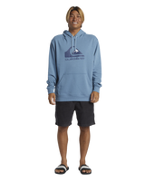 The Quiksilver Mens Big Logo Hoodie in Blue Shadow