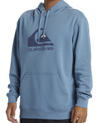 The Quiksilver Mens Big Logo Hoodie in Blue Shadow