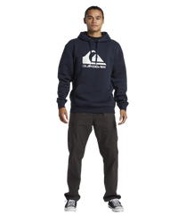 The Quiksilver Mens Big Logo Hoodie in Dark Navy