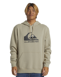 The Quiksilver Mens Big Logo Hoodie in Plaza Taupe