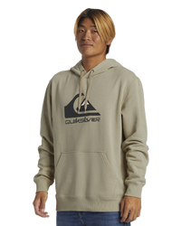 The Quiksilver Mens Big Logo Hoodie in Plaza Taupe