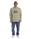 The Quiksilver Mens Big Logo Hoodie in Plaza Taupe