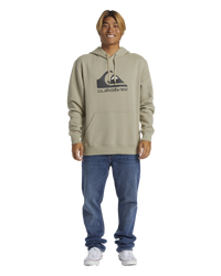 The Quiksilver Mens Big Logo Hoodie in Plaza Taupe