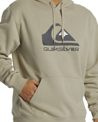 The Quiksilver Mens Big Logo Hoodie in Plaza Taupe