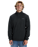 The Quiksilver Mens Keller 1/4 Zip Sweatshirt in Black Heather