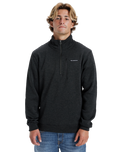 The Quiksilver Mens Keller 1/4 Zip Sweatshirt in Black Heather