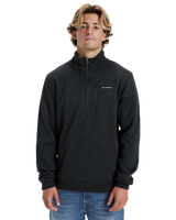 The Quiksilver Mens Keller 1/4 Zip Sweatshirt in Black Heather