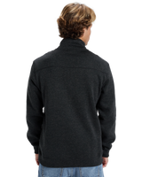 The Quiksilver Mens Keller 1/4 Zip Sweatshirt in Black Heather