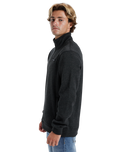 The Quiksilver Mens Keller 1/4 Zip Sweatshirt in Black Heather