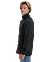 The Quiksilver Mens Keller 1/4 Zip Sweatshirt in Black Heather