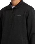 The Quiksilver Mens Keller 1/4 Zip Sweatshirt in Black Heather