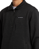 The Quiksilver Mens Keller 1/4 Zip Sweatshirt in Black Heather