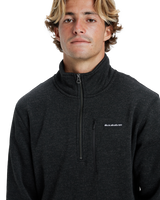 The Quiksilver Mens Keller 1/4 Zip Sweatshirt in Black Heather