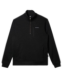 The Quiksilver Mens Keller 1/4 Zip Sweatshirt in Black Heather