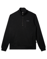 The Quiksilver Mens Keller 1/4 Zip Sweatshirt in Black Heather