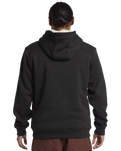 The Quiksilver Mens Keller Zip Sherpa Hooded Jacket in Black Heather