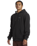 The Quiksilver Mens Keller Zip Sherpa Hooded Jacket in Black Heather