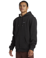 The Quiksilver Mens Keller Zip Sherpa Hooded Jacket in Black Heather