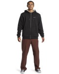 The Quiksilver Mens Keller Zip Sherpa Hooded Jacket in Black Heather