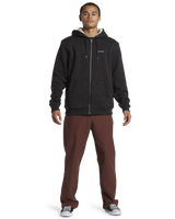 The Quiksilver Mens Keller Zip Sherpa Hooded Jacket in Black Heather