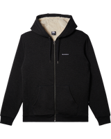 The Quiksilver Mens Keller Zip Sherpa Hooded Jacket in Black Heather